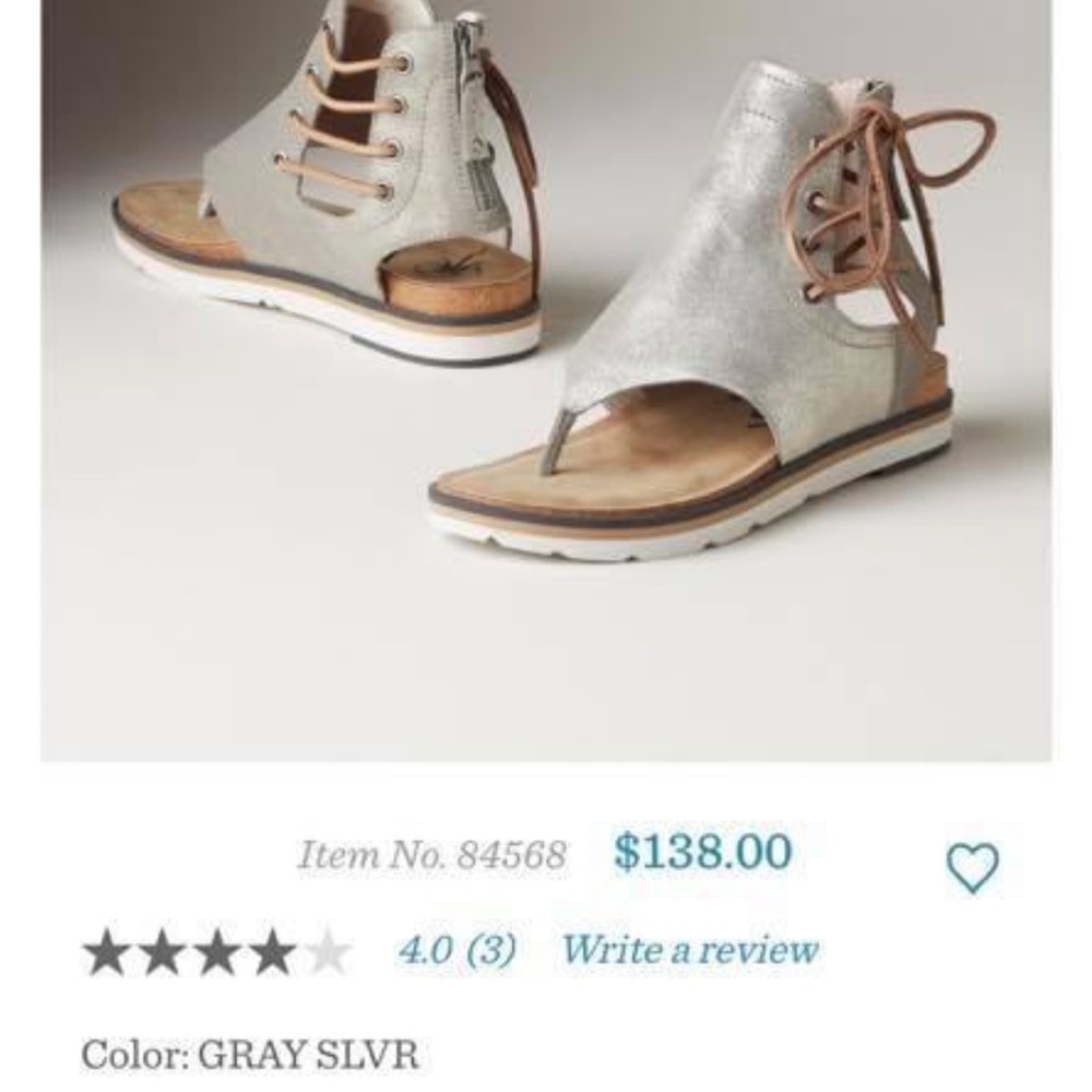 OTBT silver leather sandals, Size 7.5. - Picture 2 of 2